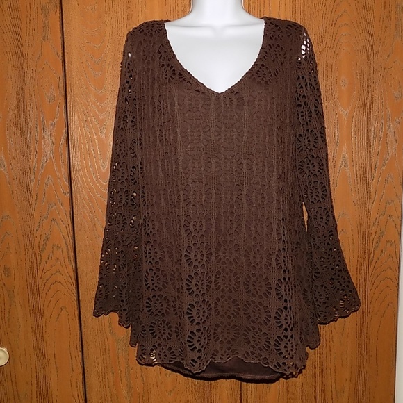 Susan Lawrence Tops - EUC Brown Tunic L by Susan Lawrence